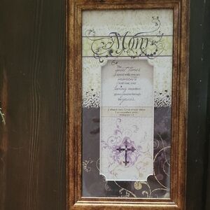 Elegant Brown and Cream Framed Wall Art for Mom